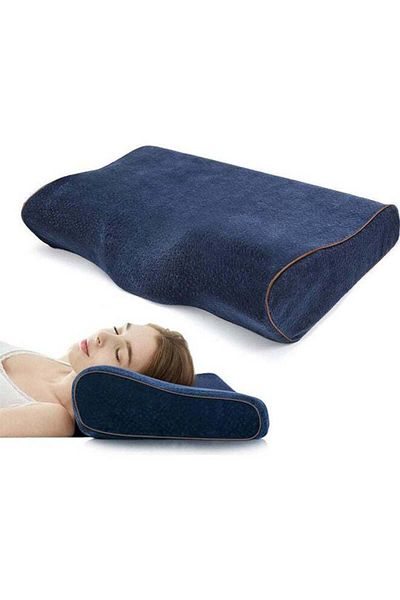 fulina Cervical Neck Pillow,50x30x10cm,With a Velvet Cushion Cover,Memory Foam Material,Relax Muscles