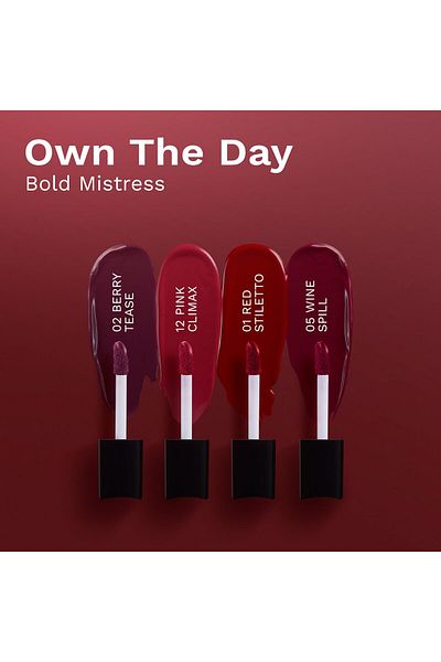 Pilgrim Mini Liquid Lipstick Pack of 4 Bold Mistress 4 ml