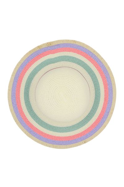 BM GİFT DESİGN Women's beach hat, nature, multi-colored circles