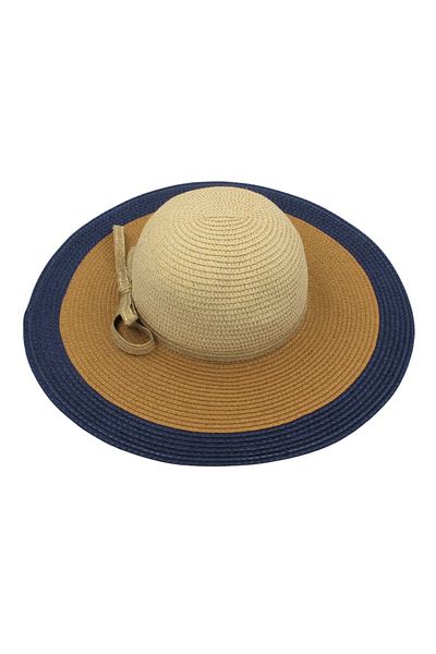 BM GİFT DESİGN Women's beige and blue beach hat