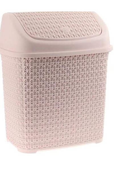 Rio Örgü Desenli Klik Çöp Kovası 10lt Pembe