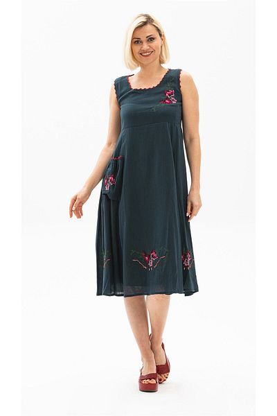 Eliş Şile Bezi Αμάνικο ύφασμα Şile - Burçak Midi Length, καλοκαιρινό φόρεμα και βενζίνη Ptrl