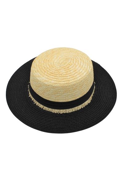 BM GİFT DESİGN Women's beach hat nature with black