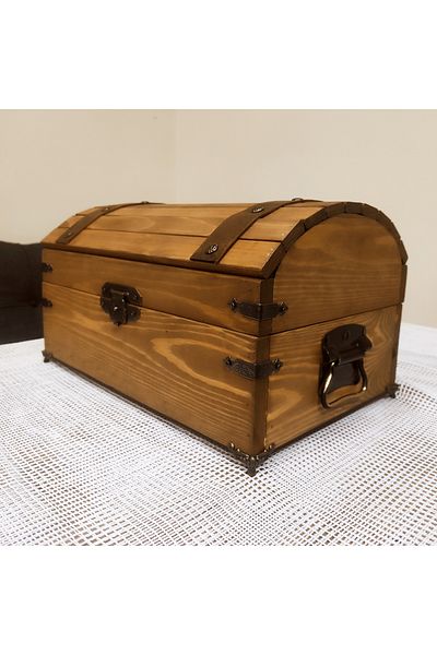 woodretro Дървена кутия за съкровища 30x20 см, масивна дървесина