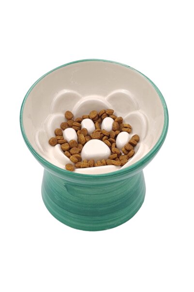 PAWALYA EĞİMLİ YÜKSEK SERAMİK YAVAŞ YEME MAMA KABI