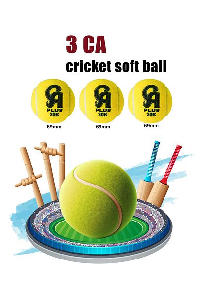 Generic CA Plus 20K Cricket Soft Ball Pack of 3 Practice Training