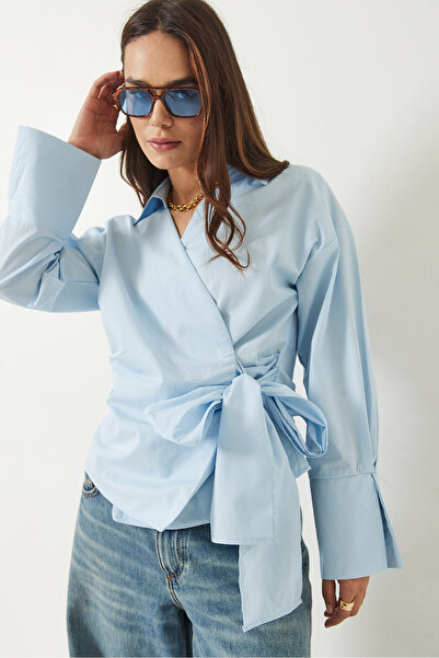 Bianco Lucci Cămașă din popelin cu guler dublu pentru femei 60283082