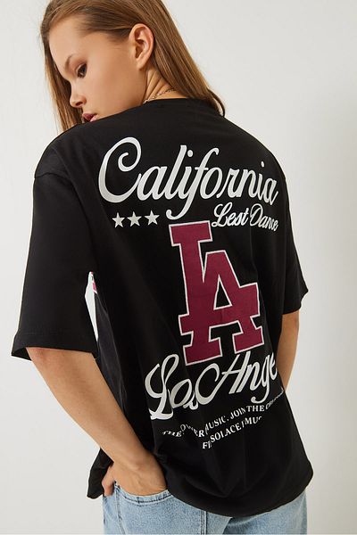 Bianco Lucci Women's Los Angeles Printed Oversize T-Shirt 5197 60283079