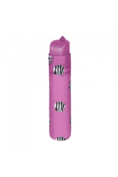 Perletti Women's MINI manual umbrella Perletti pink polka dot flowers