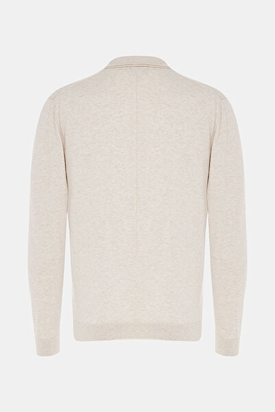 W Collection BEJ POLO YAKA UZUN KOLLU KAZAK