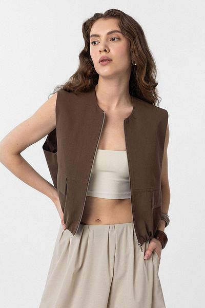 lüx vestimenta Antioch Brown Oversize Women's Vest