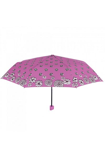 Perletti Women's MINI manual umbrella Perletti pink polka dot flowers