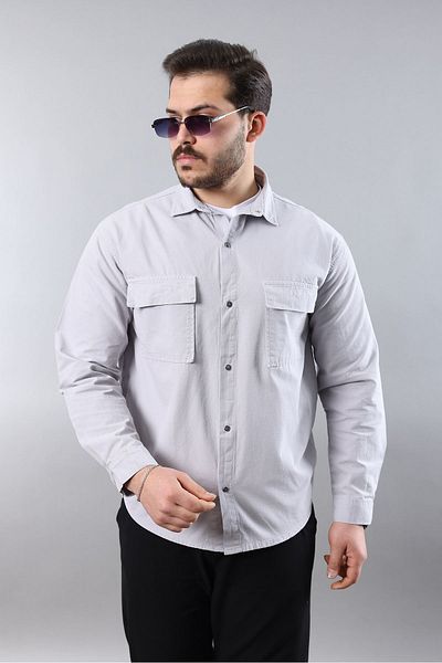 LTC Jeans Мъжка деним риза Relax Fit Cotton Stone