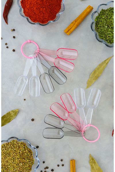 BOHONEST Set of 12 Practical Crystal Mini Size Plastic Food Seasoning Shovel Spoons
