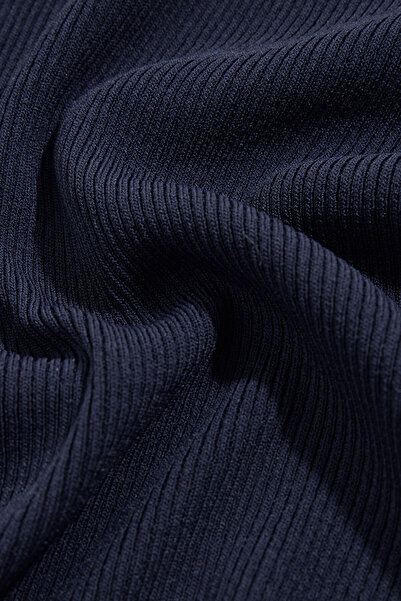 W Collection LACİVERT O YAKA UZUN KOLLU KAZAK