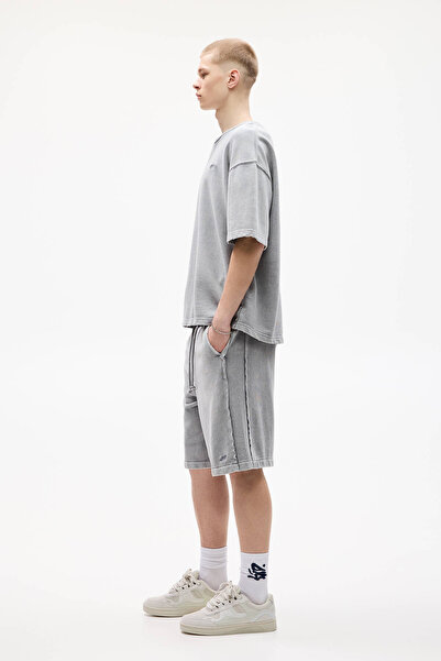 Pull & Bear Soluk efektli STWD jogger bermuda