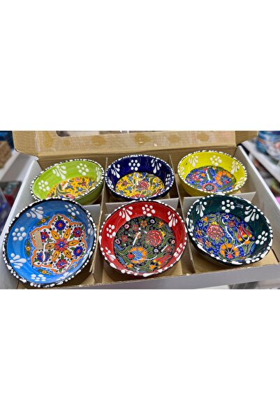 ATÖLYE SAİT 6 lı Çerezlik seramik el yapımı  lokumluk , kase hediyelik