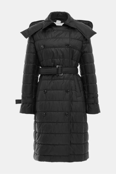 W Collection Black Double Breasted Collar Coat