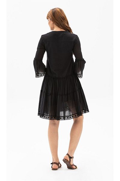 Eliş Şile Bezi Καλοκαιρινό φόρεμα Şeyma Voile Black Clearance