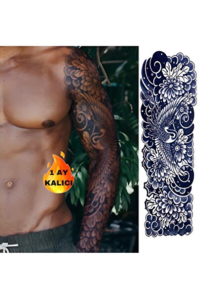 Mecit Tuhafiye 1 AY KALICI TAM BOY KOL KAPLAMA BULUT KUŞ GEÇİCİ DÖVME