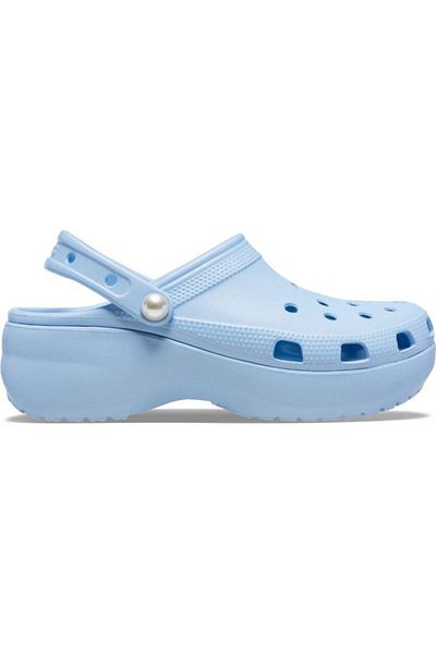 Crocs Papuci de damă cu platformă clasică Pearl Clog Blue