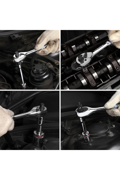 AGC 24PCS 1/2 Inch Drive Socket Wrench Set with Ratchet Handle & Case – Chrome Vanadium Steel Tools