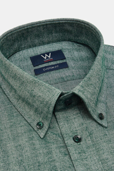W Collection YEŞİL UZUN KOLLU GÖMLEK