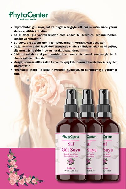 PHYTOCENTER Doğal Saf Gül Suyu