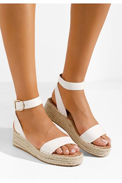 B T Shoes Veldia λευκά σανδάλια εσπαντρίγιες