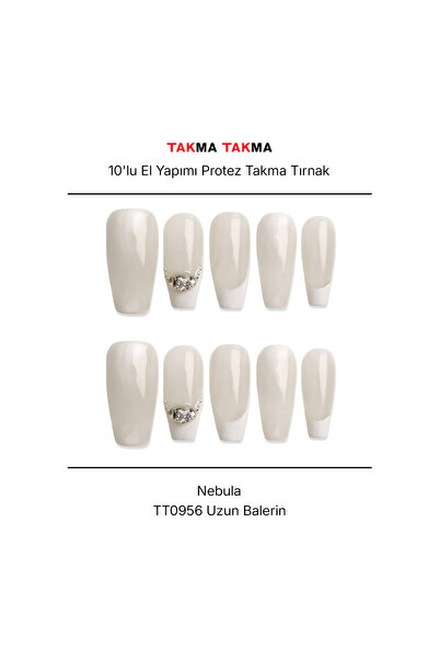 Takma Takma 10'lu Beyaz Uzun Balerin TT0956 Tekrar Kullanılabilir El Yapımı P...