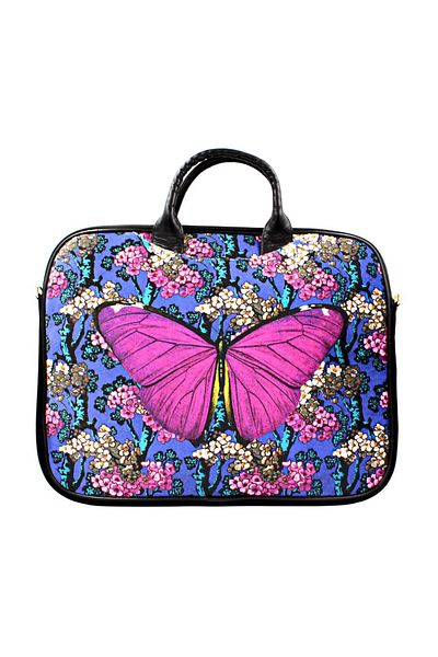 NO BRAND Geantă pentru laptop, colorată, pentru damă, din catifea, BUTTERFLY 14"