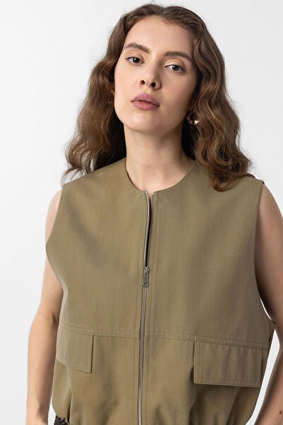 Antioch Khaki Oversize Women's Vest