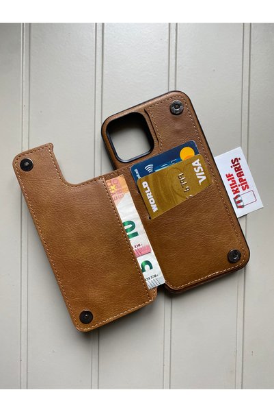 Kılıfsiparis iPhone 12 Wallet Leather Case with Card Section