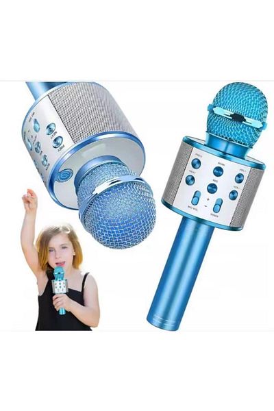 Generic Portable Handheld Wireless Bluetooth Karaoke Microphone with Adjustable Mix FM Radio
