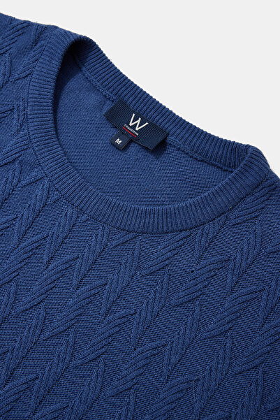 W Collection Indigo Crewneck Long Sleeve Sweater