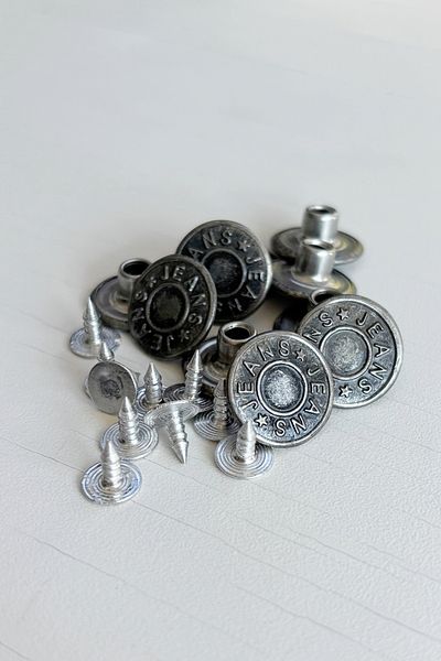 BERRİN AKSESUAR 10Pcs 17mm Fixed Jeans Jean Pants and Jacket Button