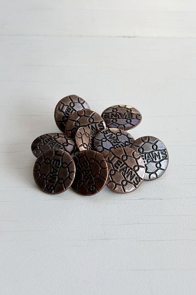 BERRİN AKSESUAR 17mm Bronze Color Fixed Jeans Denim Jacket Button