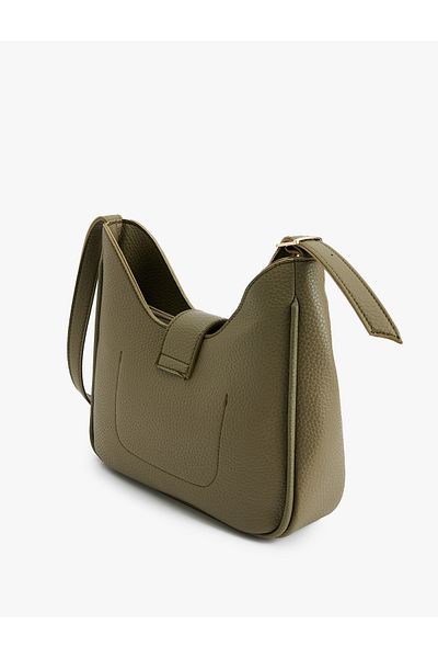 Koton Faux Leather Shoulder Bag with Metal Buckle Strap
