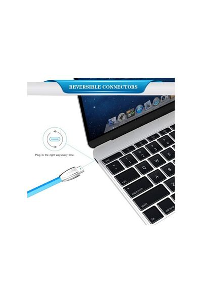 CHOETECH Charging Cable USB A to Type-C Support QC 3.0 - 1.2 Meter - 2.4 A - Blue - YM0427