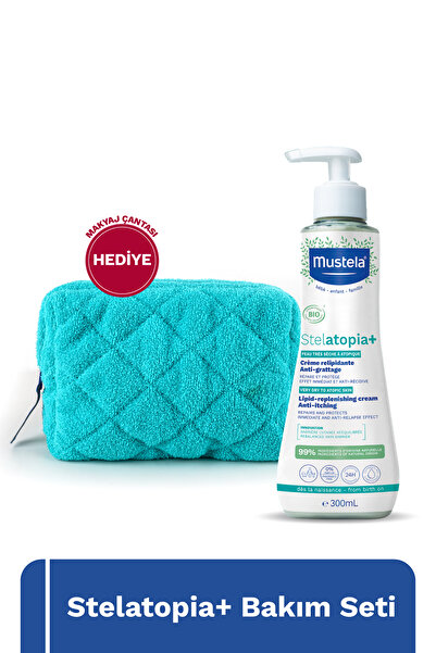 Mustela Makyaj Çanta Hediyeli Organik Sertifikalı Stelatopia+ Çok Kuru /Atopik Cilt Nemlendirici Krem 300ml