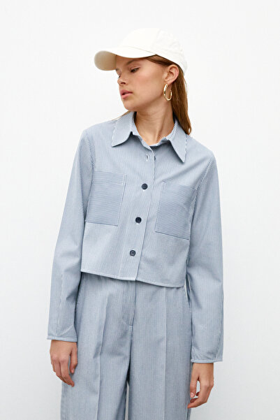 urban focus Cămașă cu dungi cu buzunar frontal