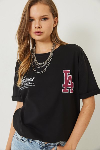 Bianco Lucci Women's Los Angeles Printed Oversize T-Shirt 5197 60283079