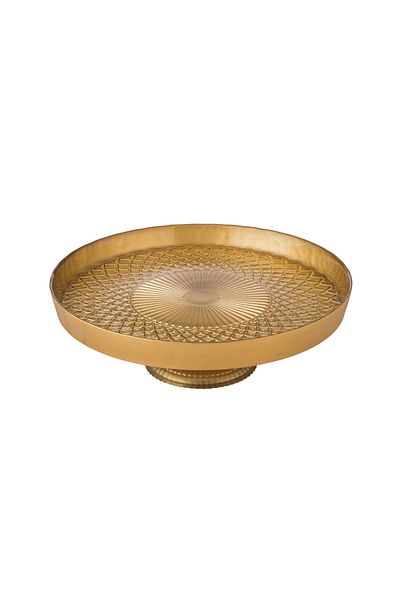 Byblos Turkish Glass Serving Platter With Base 32cm