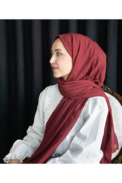 moon scar Krinkıl Soft Şal SRLD41-Kırmızı