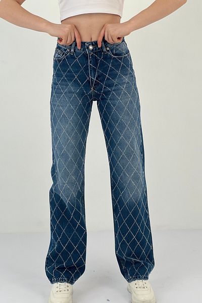 Miss Poem Blugi de damă cu picioare largi Stone Jeans Palazzo Blue