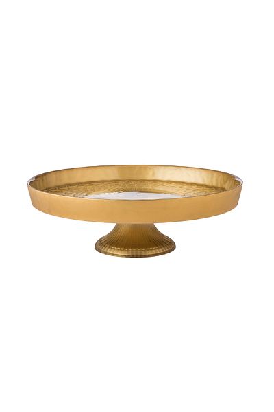 Byblos Turkish Glass Serving Platter With Base 32cm