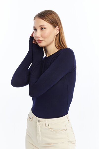 LAENT Γυναικεία μπλούζα με μακρυμάνικο μπλουζάκι με στρογγυλή λαιμόκοψη