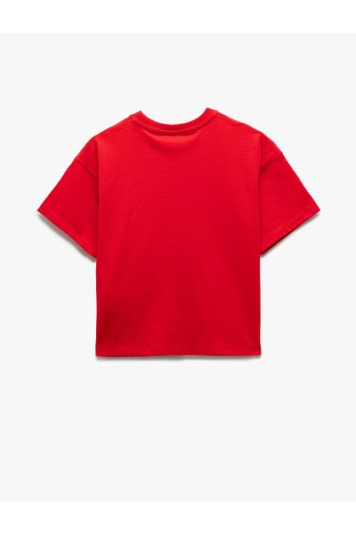 Koton Crew Neck Short Sleeve Cotton Republic Printed Ataturk Signature T-Shirt