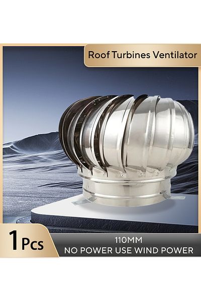 Choice 110mm 304 Stainless Steel Roof Ventilator Wind Turbines Air Vent Attic Ventilator Pipefit
