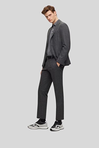 BOSS Hugo Boss Regular Fit Erkek Yün Kazak Gri